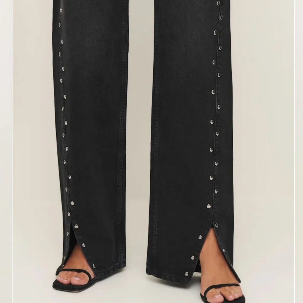 Reformation Cary Studded High Waist Slouchy Wide Leg Jeans - Picture 4 of 8